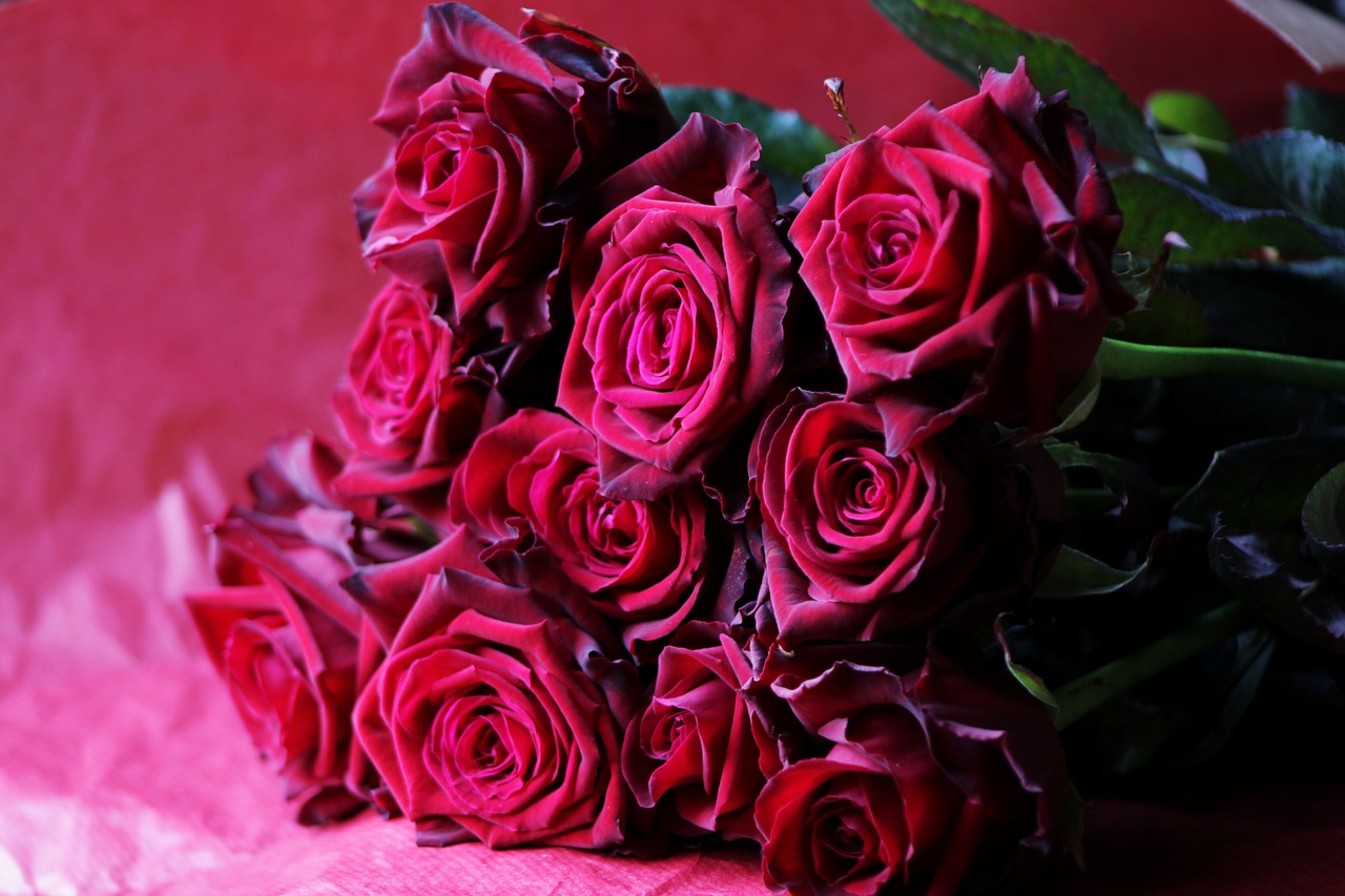Ανθοδέσμη κόκκινων τριαντάφυλλων