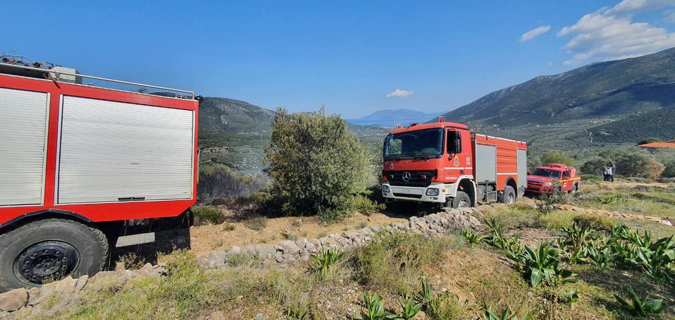 Άργος: Φωτιά σε αγροτική έκταση στη Δαλαμανάρα