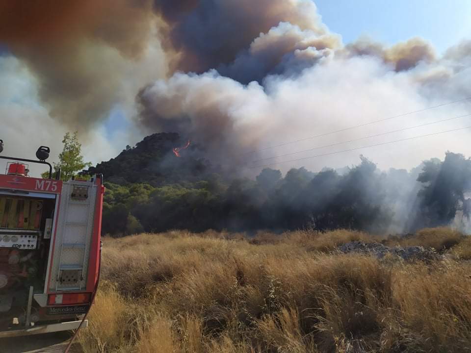 Αργολίδα: Φωτιά στην Πουλλακίδα, κοντά στον καταυλισμό Ρομά