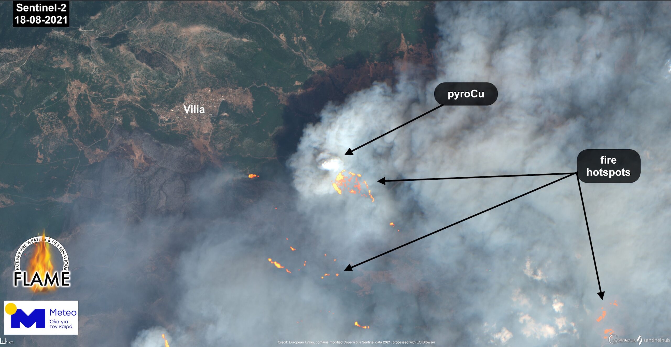 Φωτιά στα Βίλια: Έτσι εξαπλώθηκε ραγδαία