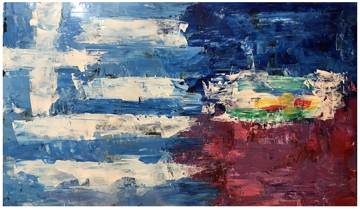 Ελένη Μερτζάνη , liberté, égalité, fraternité, 35 Χ 46 cm, painting, digital print, 2020