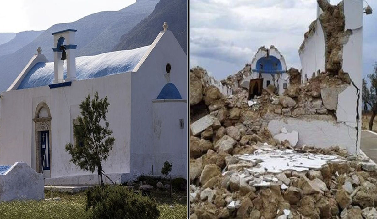 Ο Ναός Αγίου Νικολάου στον Ξερόκαμπο Ζάκρου, πριν και μετά το σεισμό