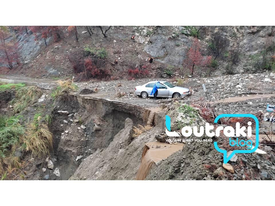 Σχίνος Λουτρακίου: Οδηγός γλύτωσε από χείμαρρο την τελευταία στιγμή