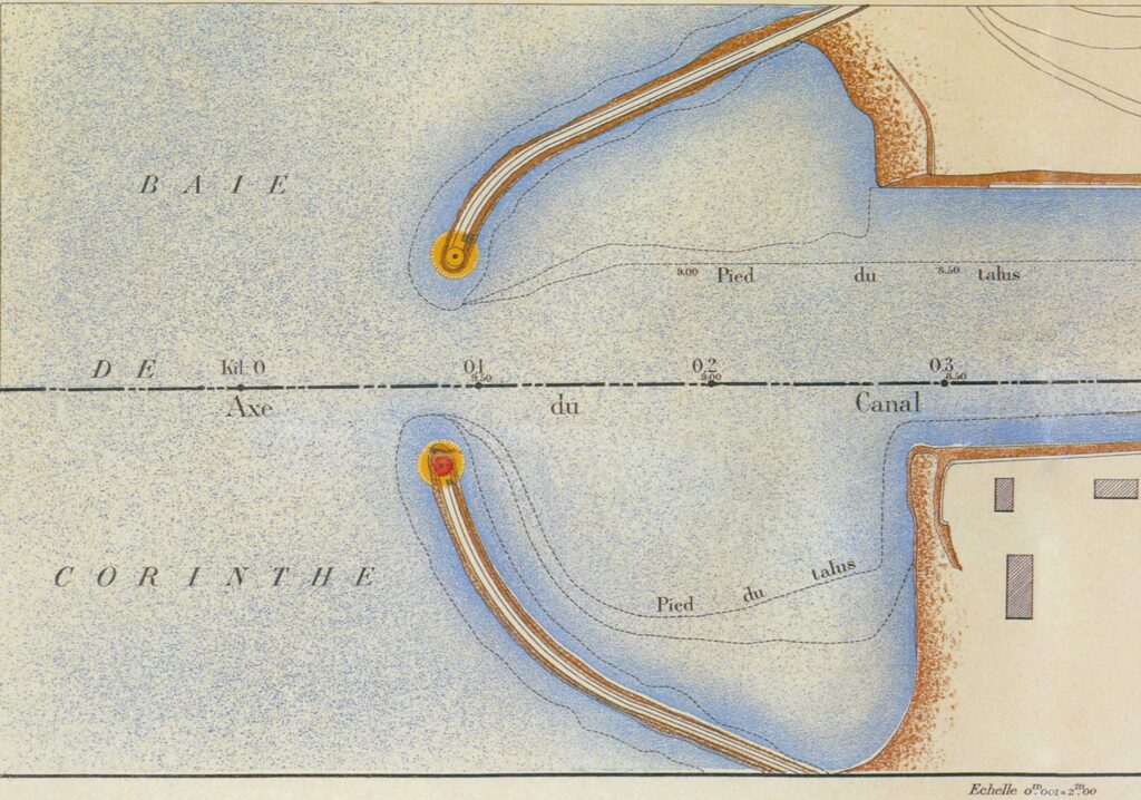 Εικ.2 Διάγραμμα του λιμένα Ποσειδωνίας Λεύκωμα διώρυγας Κορίνθου. Πηγή ΑΕΔΙΚ.