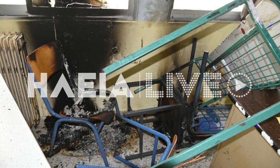 βανδαλισμοί στο 4ο γυμνάσιο Πύργου - Εικόνες καταστροφής μέσα από τις αίθουσες
