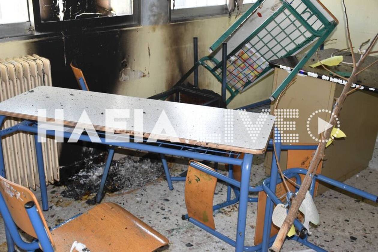 βανδαλισμοί στο 4ο γυμνάσιο Πύργου - Εικόνες καταστροφής μέσα από τις αίθουσες