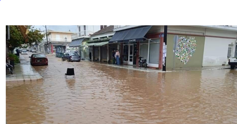 Ηλεία: Πλημμύρισε η Βάρδα – Τα νερά σκέπασαν τον δρόμο
