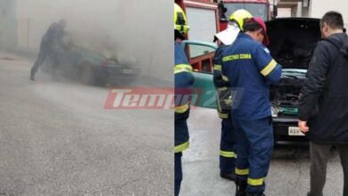 Φωτιά σε αυτοκίνητο στην Πάτρα (1)