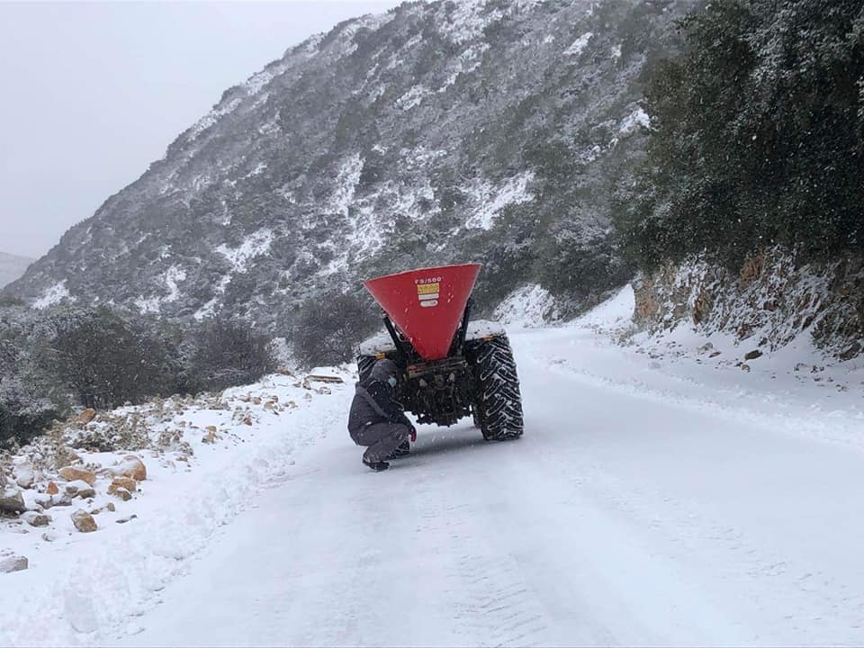 Εκτεταμένη χιονόπτωση στην Περιφέρεια Πελοποννήσου