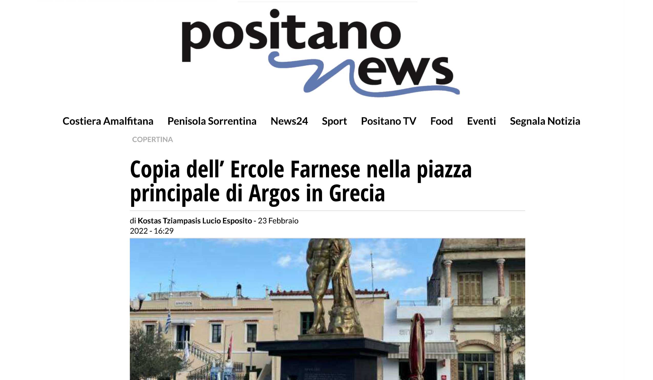 copia dell ercole farnese nella piazza...pale di argos in greci