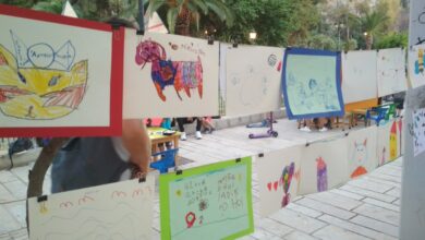 Πεζόδρομος Ναύπλιο πέργκολα παιδικές ζωγραφιές (6)