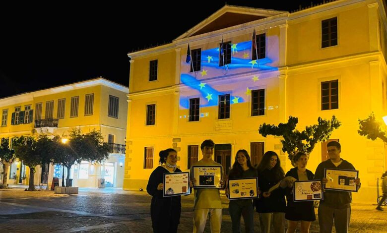 Φωταγώγηση δημαρχείο Ναυπλίου Ημέρα Ευρώπης (2)