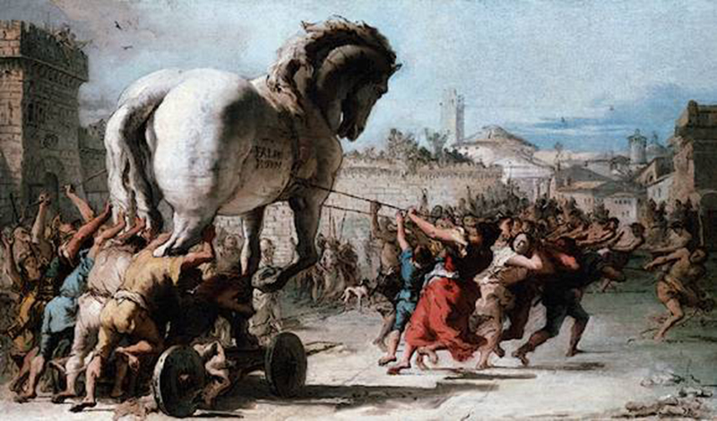 giovanni domenico tipeolo, procession of the trojan horse in troy, 1760