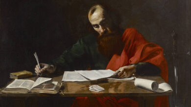 Εικ.5 «Ο Άγιος Παύλος συγγράφει τις Επιστολές του», valentin de boulogne ή nicolas tournier, περ. 1620, blaffer foundation collection, houston