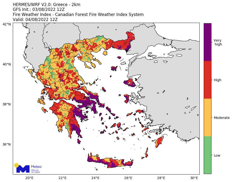 χάρτης πυρομετεωρολογικά