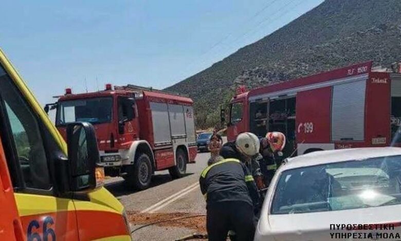 Τροχαίο Μονεμβασιά απεγκλωβισμός (3)