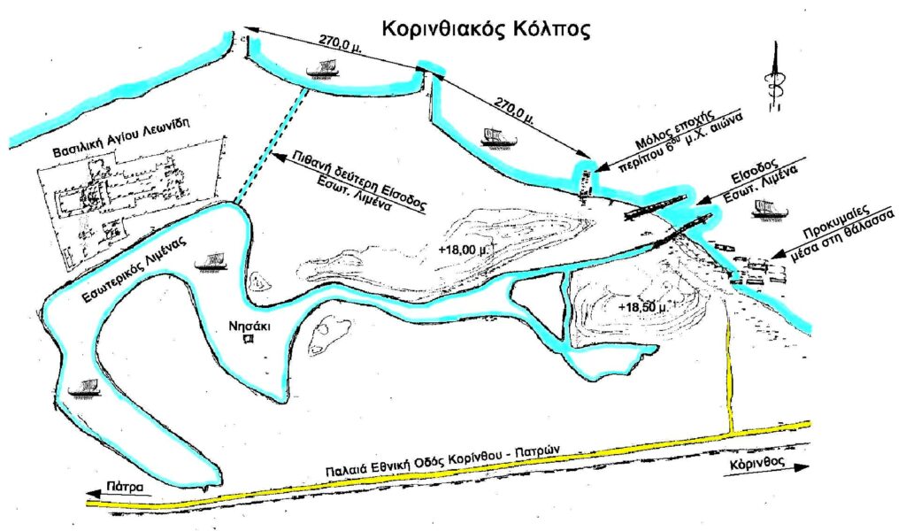 Εικ.8 Τοπογραφικό σκαρίφημα λιμένα Λεχαίου. Πηγή Απόστολος Παπαφωτίου