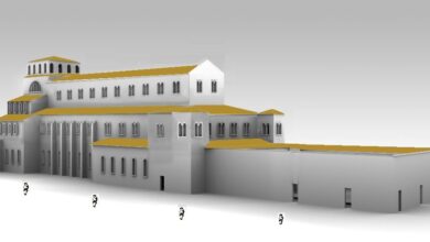 Εικ.3 Προοπτικό βασιλικής από βορειοδυτικά 1η πρόταση. Πηγή Απόστολος Παπαφωτίου