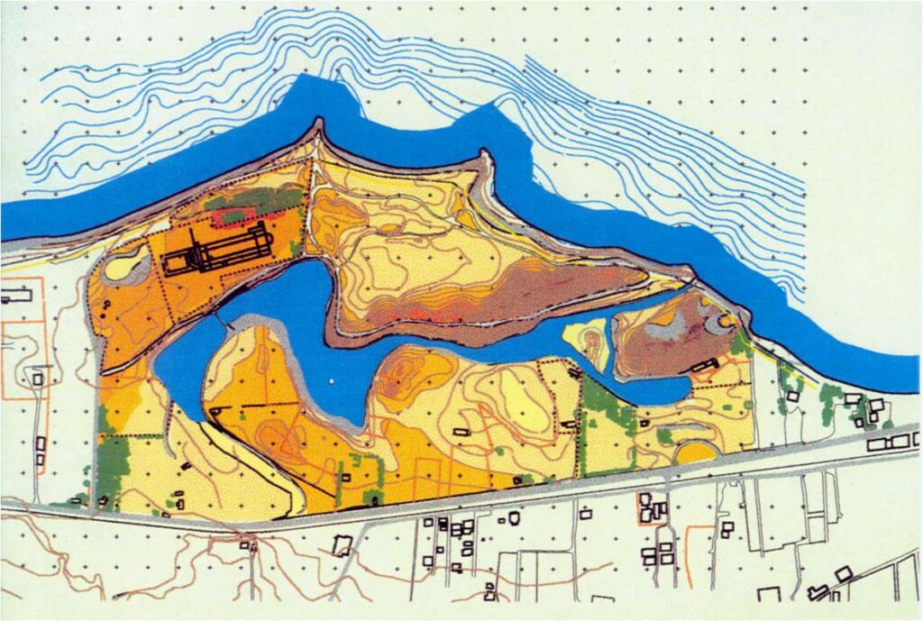 Εικ.6 Τοπογραφία της περιοχής του λιμένα Λεχαίου με τη βασιλική. Πηγή Μελέτη Γ’ ΚΠΣ