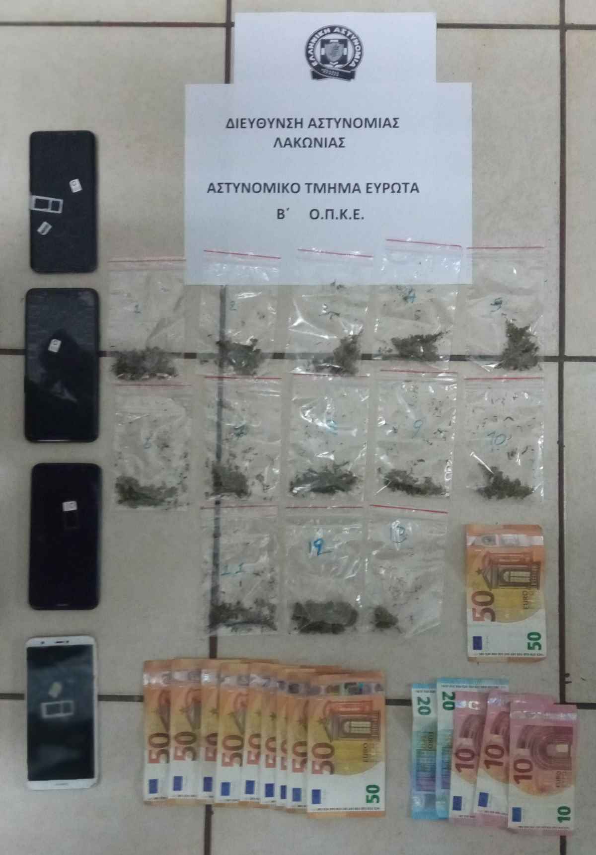 Λακωνία: Σύλληψη 4 ατόμων για ναρκωτικά
