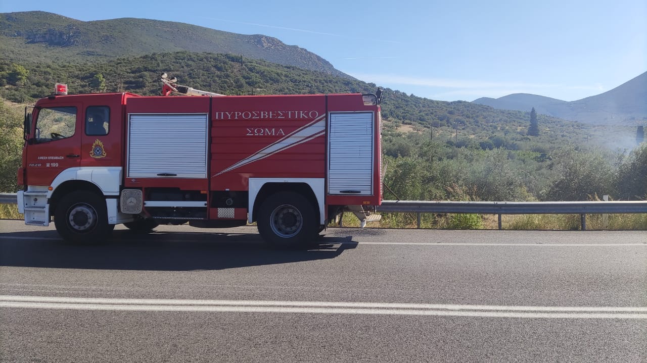 Φωτιά διασταύρωση Μυκηνών Φιχτίων (2)