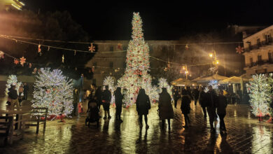 Χριστουγεννιάτικο δέντρο Ναύπλιο φωτισμένο (11)