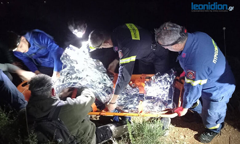 τραυματισμός αναρριχητή Λεωνίδιο