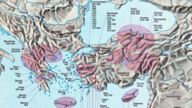 Εικ.4 Αποτελέσματα σεισμών στη Μεσόγειο μεταξύ 2ου 4ου αιώνα μ.Χ. Πηγή Εθνικό Ινστιτούτο Γεωφυσικής Ρώμης