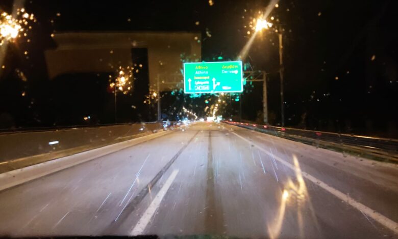 Χιονόπτωση Αθηνών Πατρών (2)