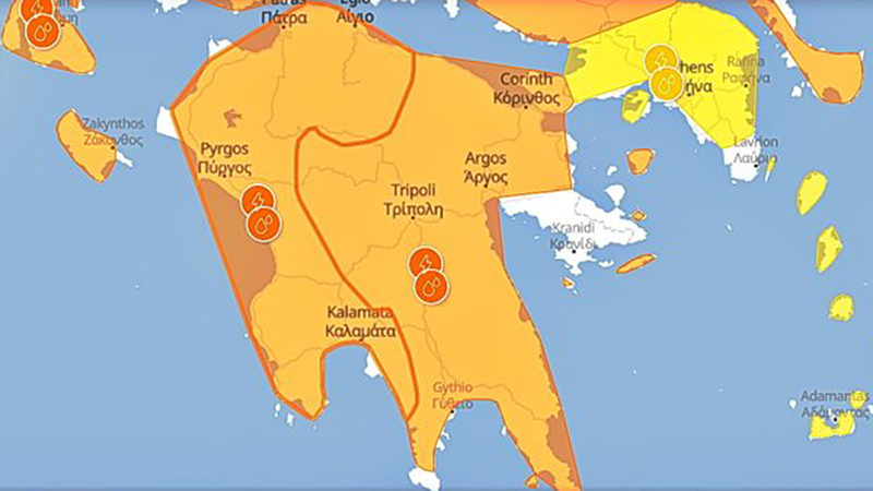 Καιρός: Έρχεται η «ILINA» στην Πελοπόννησο με ισχυρές βροχές, χαλάζι και κεραυνούς