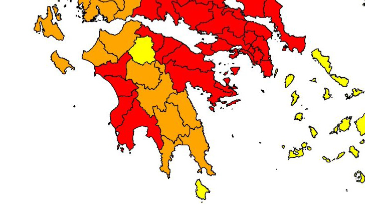 Κόκκινος συναγερμός για φωτιές σε Αργολίδα, Κορινθία και Μεσσηνία την Κυριακή 23/7