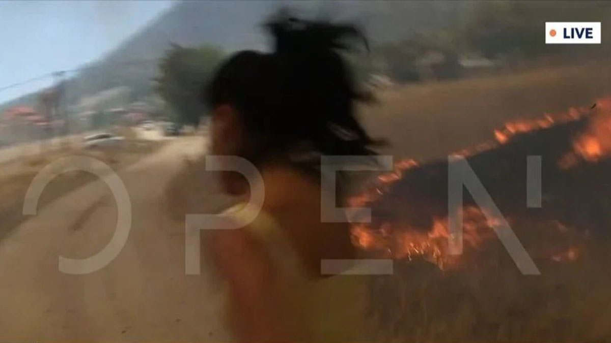 Λουτράκι: Συνεργείο του OPEN περικυκλώνεται από τη φωτιά – «Πάμε, πάμε, πάμε…» φώναζε η ρεπόρτερ