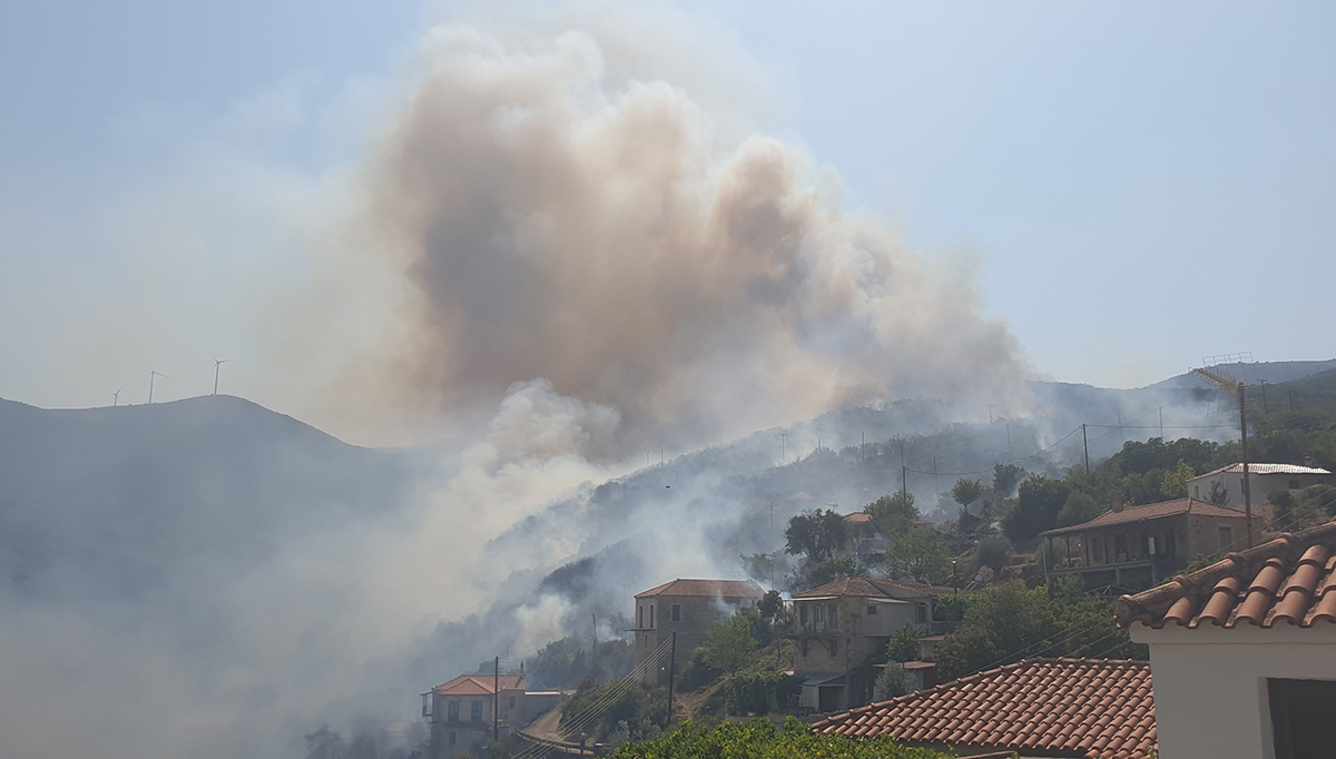 Βόρεια Κυνουρία: Χωρίς ενεργό μέτωπο η φωτιά στην Αγία Σοφία