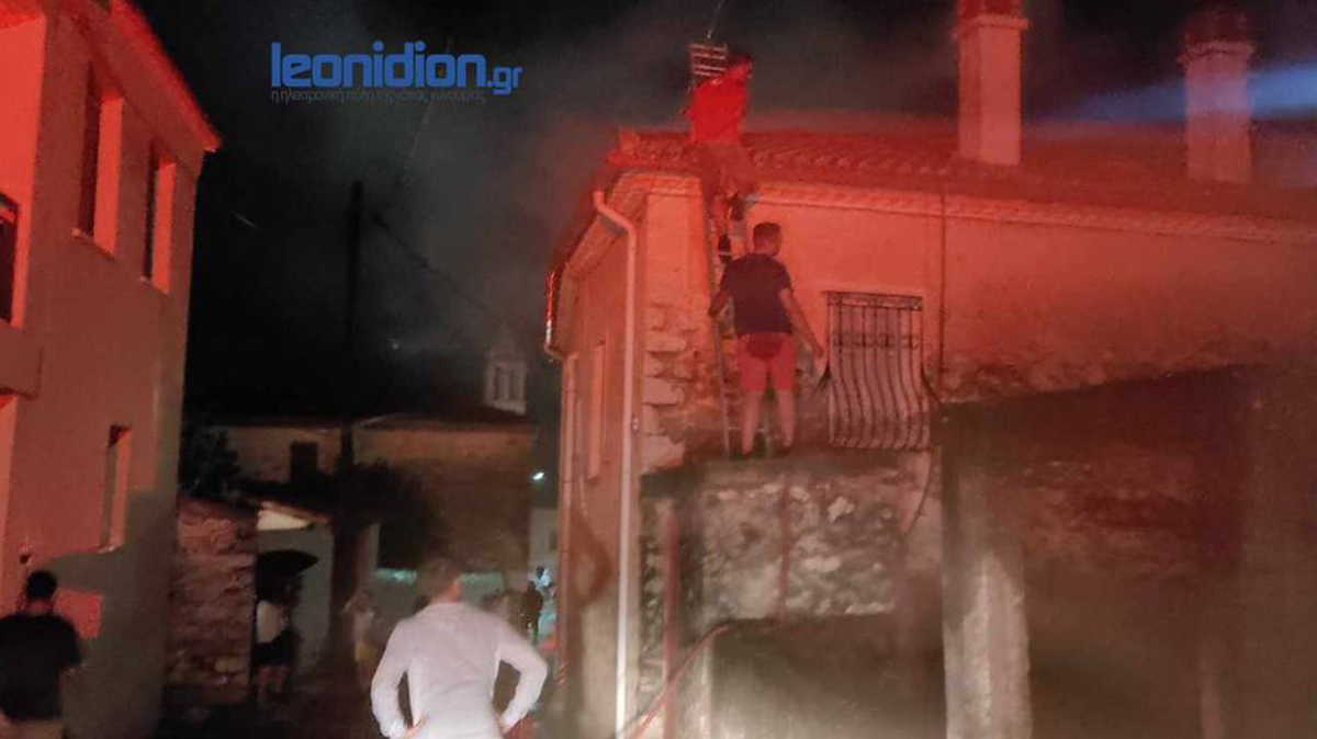 Κακοκαιρία Daniel: Κεραυνός προκάλεσε φωτιά σε σπίτι στο Λεωνίδιο