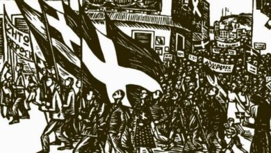 Βάσω Κατράκη, Η Απελευθέρωση της Αθήνας, ξυλογραφία