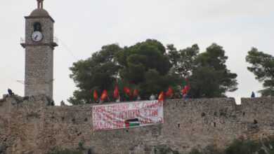 ΚΚΕ Αργολίδας πανό Παλαιστίνη (2)