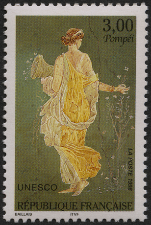 eik.5 la flora francobollo celebrativo francese della città di pompei