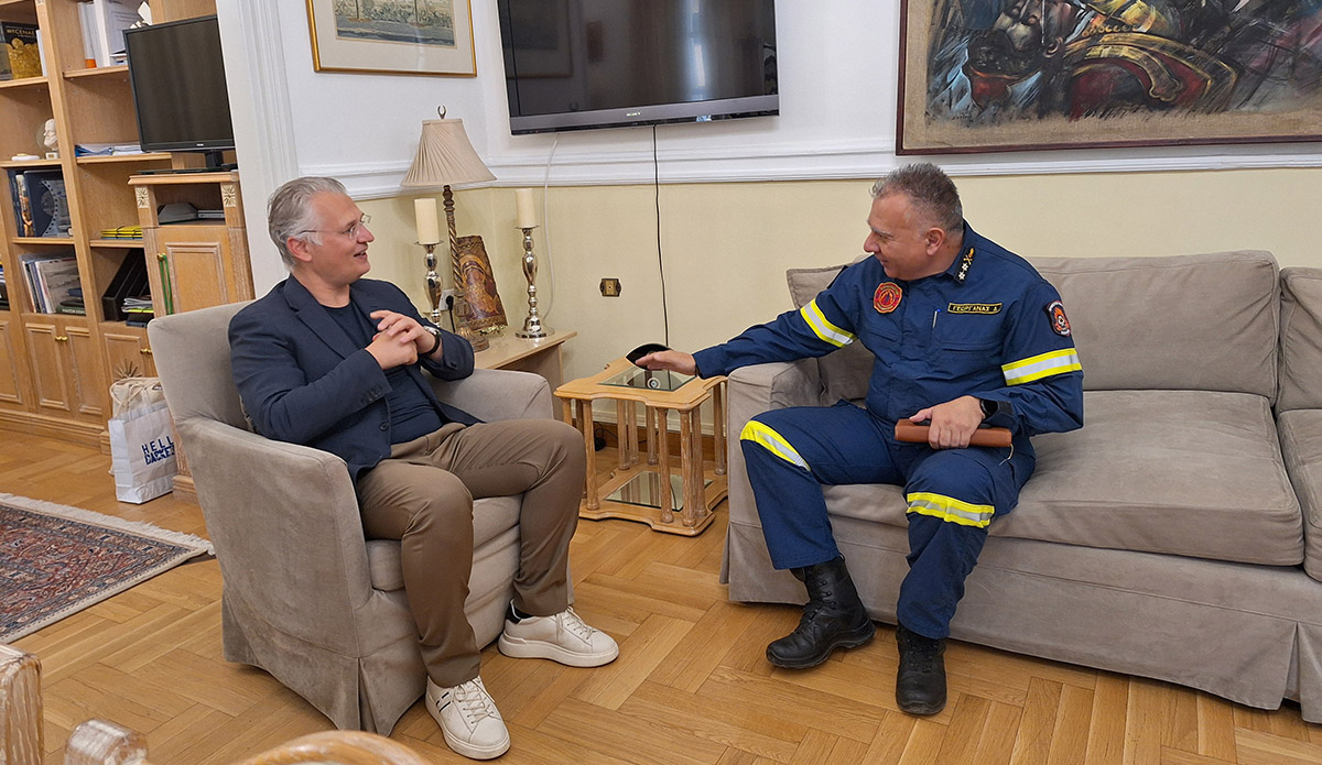 Συνάντηση του Περιφερειάρχη Δημήτρη Πτωχού με τον Συντονιστή Επιχειρήσεων, Υποστράτηγο Δημήτρη Γεωργανά