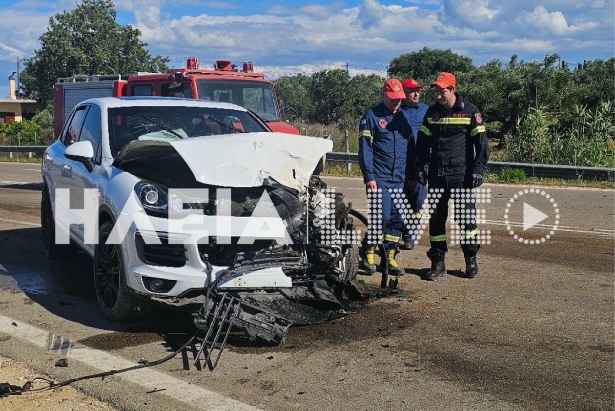 Πόρσε συγκρούστηκε με τρακτέρ στην Ηλεία – Τρεις τραυματίες, ένας σοβαρά