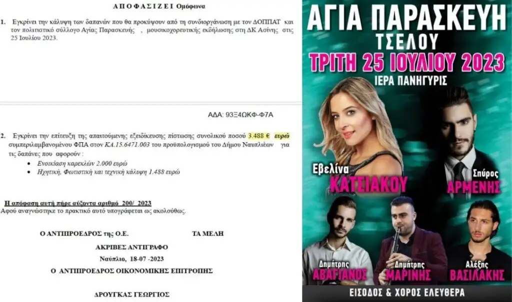 πανηγύρια Δήμος Ναυπλιέων