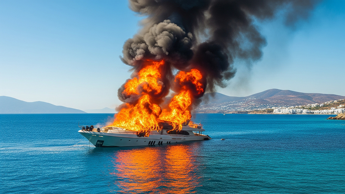 Φωτιά σε θαλαμηγό στο Πόρτο Χέλι – Σωτήρια επέμβαση για 14 άτομα