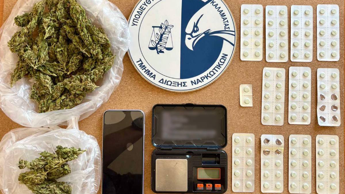 Μεσσήνη: 57χρονος συνελήφθη με 69 γραμμάρια κάνναβης και 102 ναρκωτικά χάπια