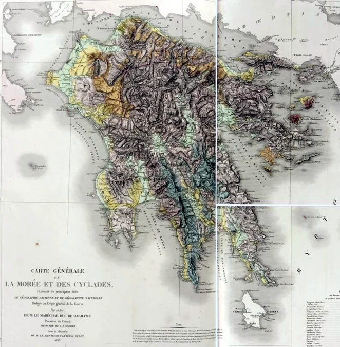 Χάρτης Πελοποννήσου, 1829