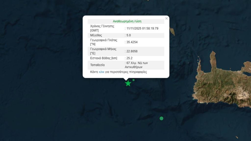 σεισμός Αντικύθηρα