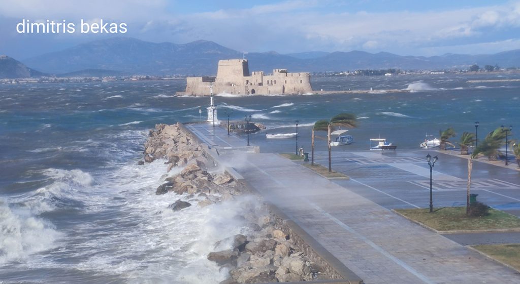 Ισχυροί άνεμοι στο Ναύπλιο 10-1-2026