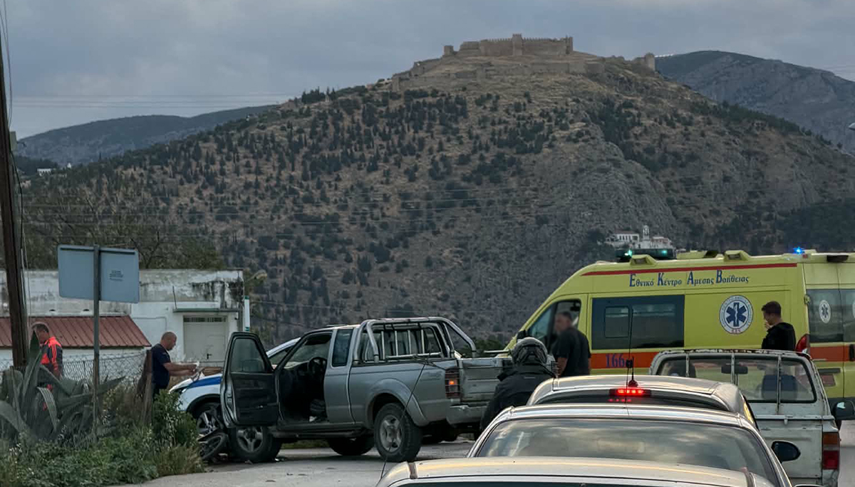 Άργος: Δύο τραυματίες μετά από σύγκρουση αγροτικού με δίκυκλο