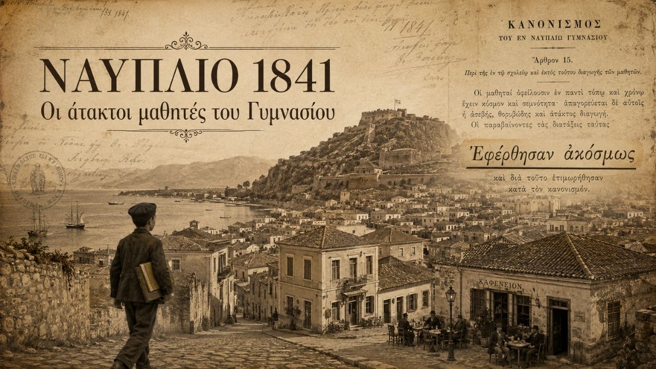 Ναύπλιο 1841: Οι άτακτοι μαθητές του Γυμνασίου σύχναζαν στα καφενεία