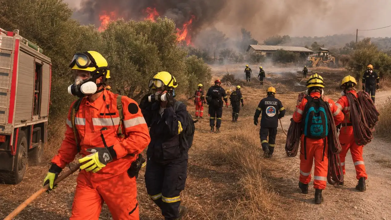 Φίχτια: 13 εθελοντές της Ελληνικής Ομάδας Διάσωσης στη μάχη με τη φωτιά